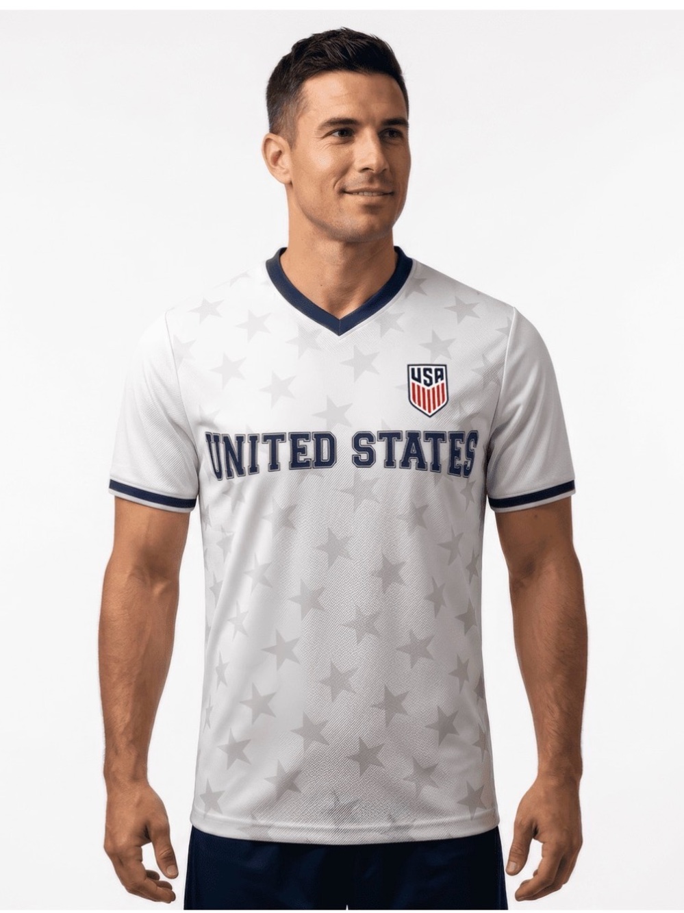Icon Sports Stars USA Soccer Jersey, white, size L